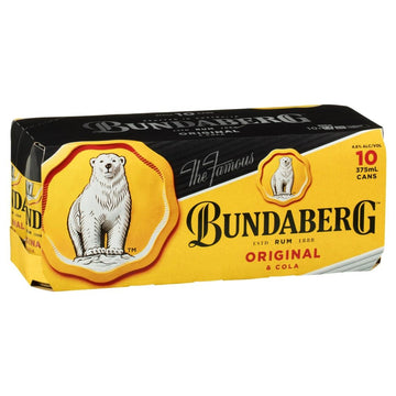 Bundaberg Yellow & Cola 10 Pack 375ml