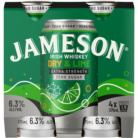 Jameson & Zero Dry 6.3% 375ml Can