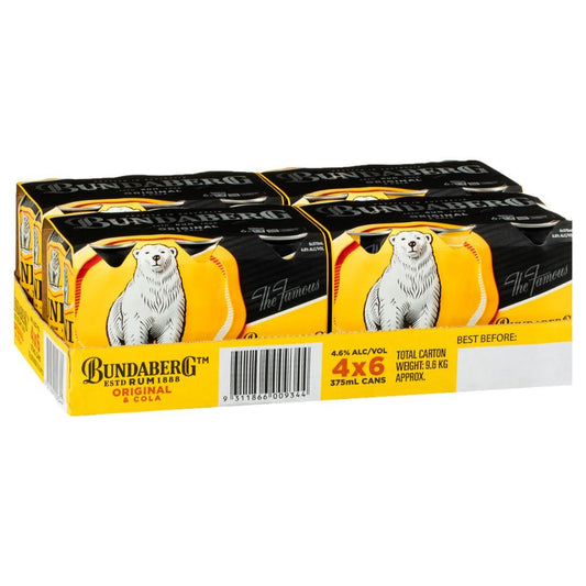 Bundaberg Yellow & Cola Can 375ml