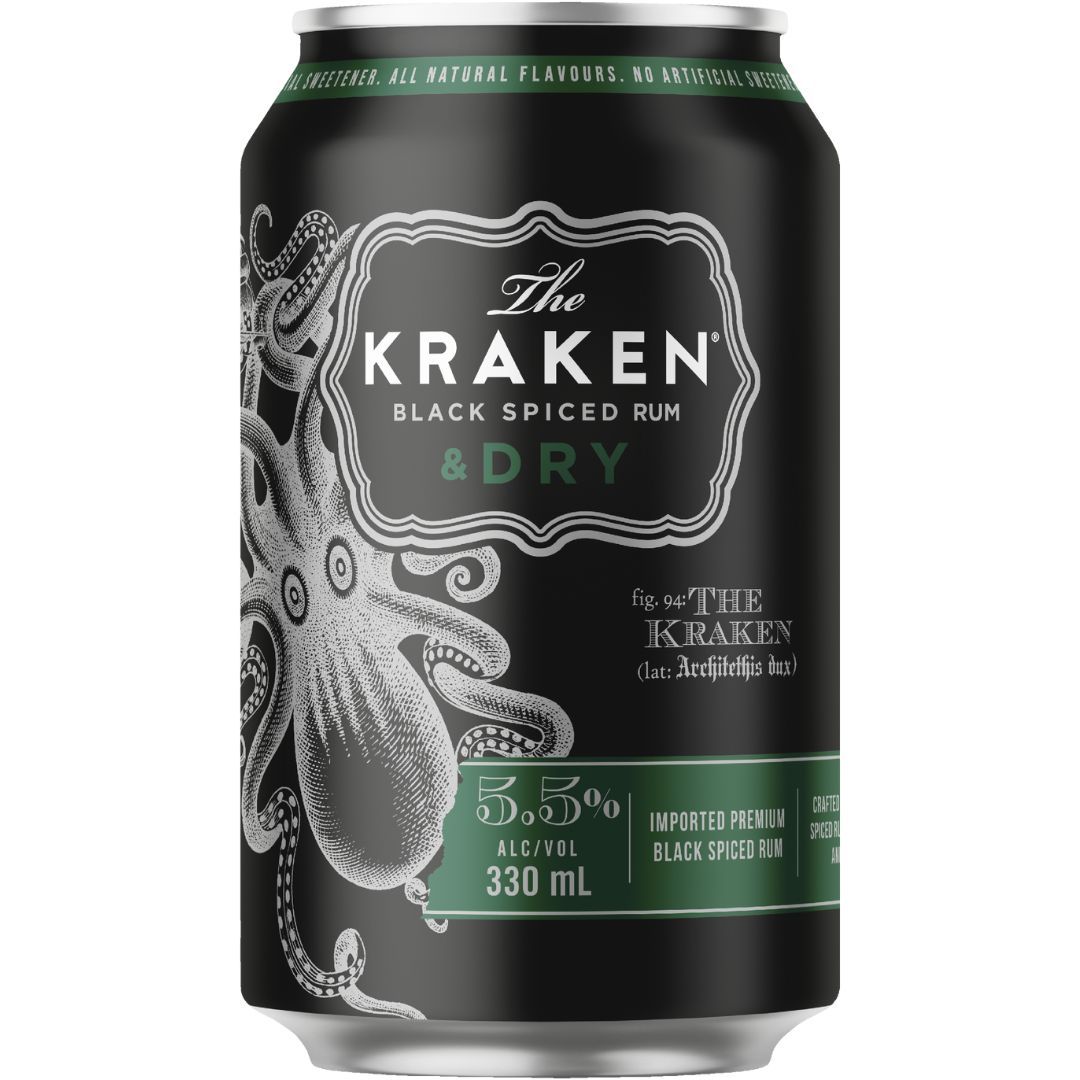 Kraken Spiced Rum & Dry 5.5% 330ml