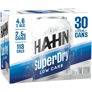 Hahn Super Dry 4.6% 375ml Cans