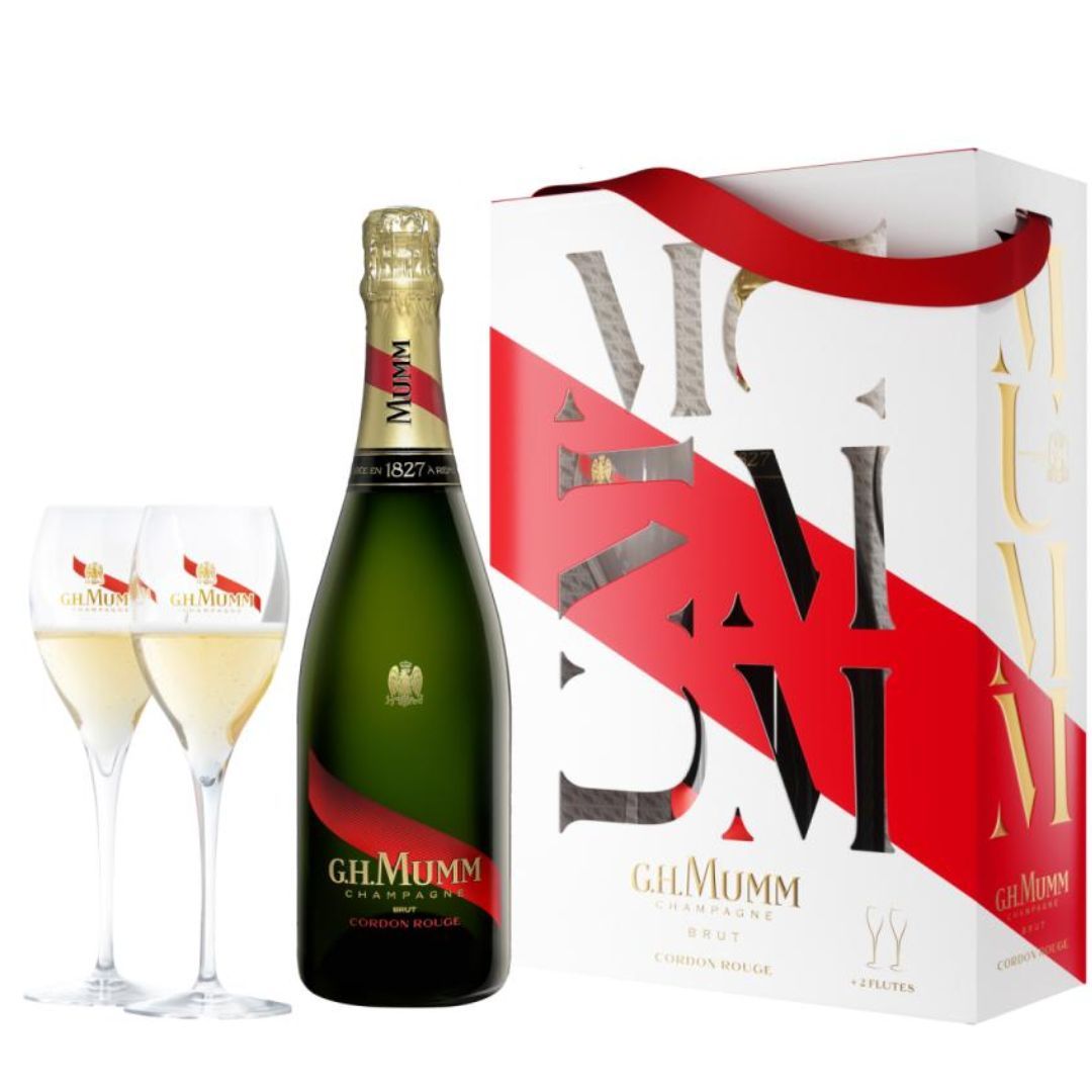 Mumm Cordon Rouge NV 750ml+ 2 Glasses
