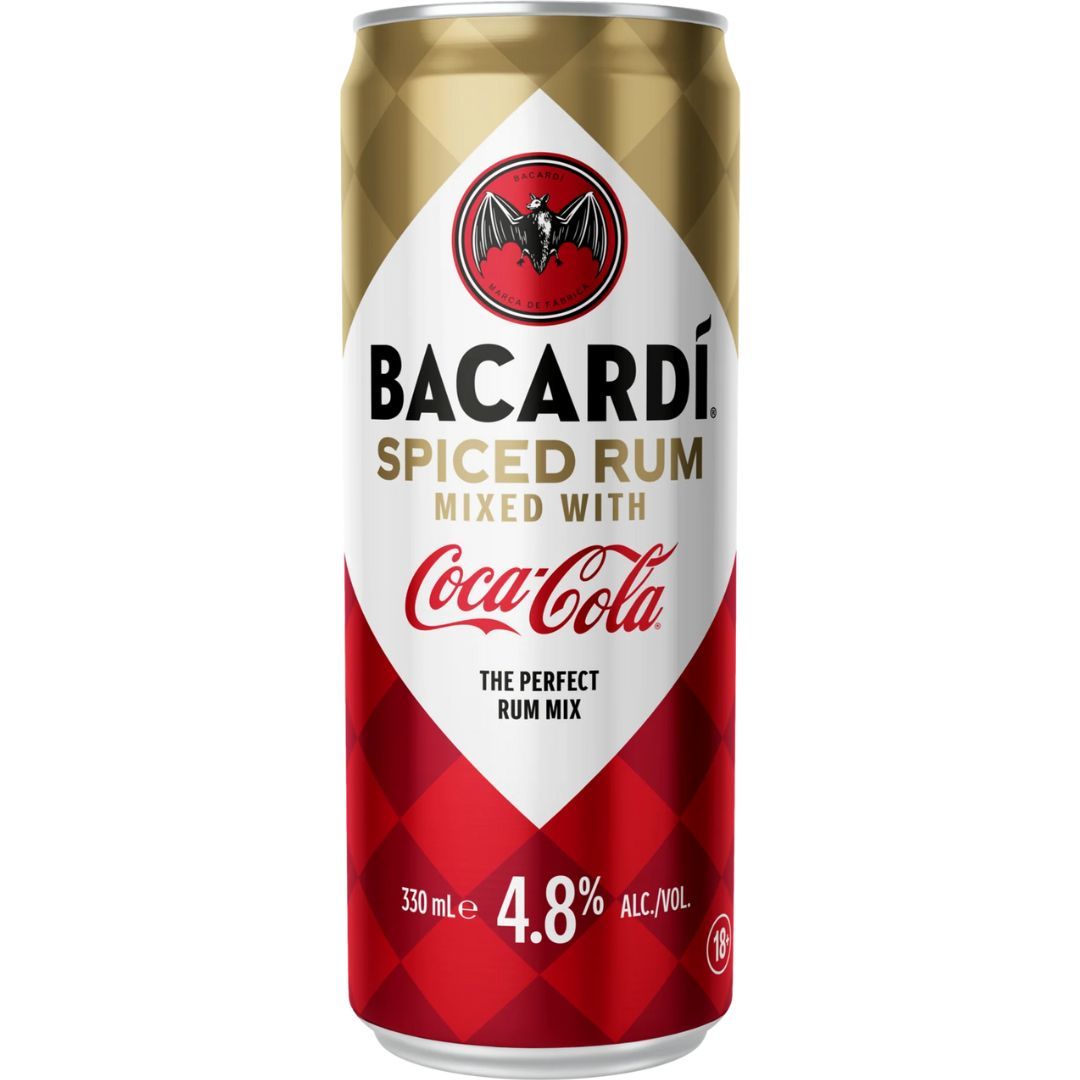 Bacardi Spiced Rum & Cola Can 330ml