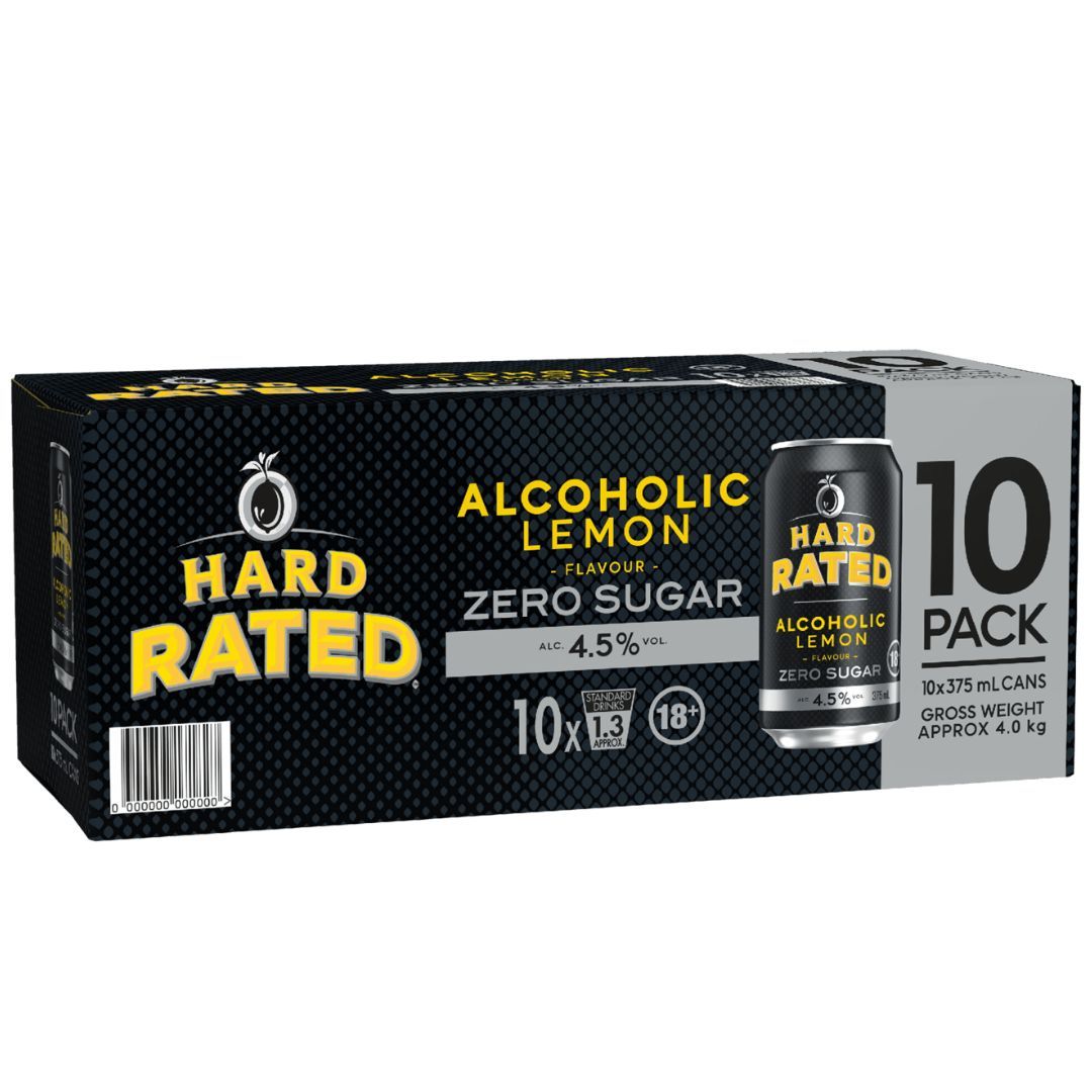 Hard Rated Zero Sugar Can 375ml 10PK