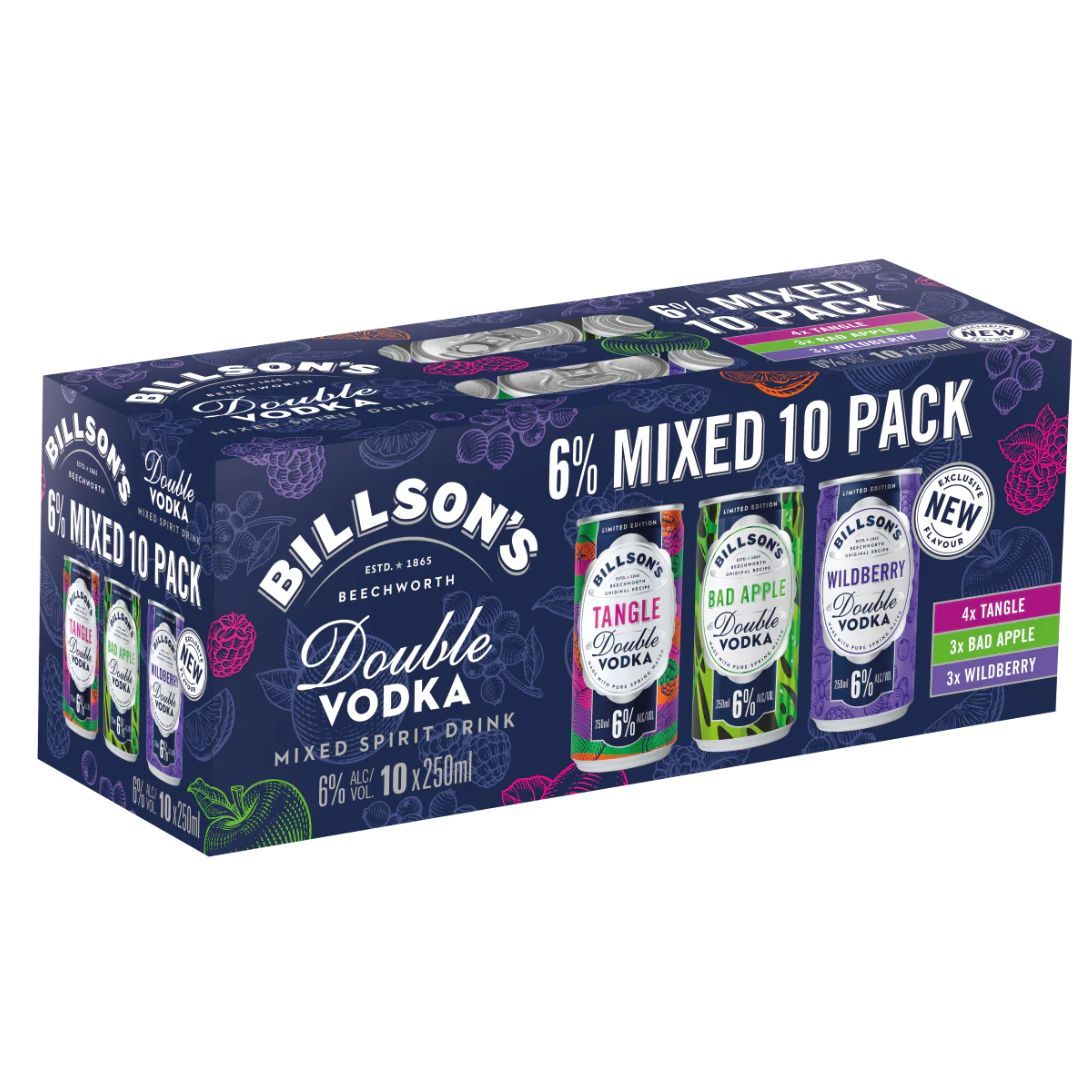 Billsons Vodka Mixed 6% 250ml 10PK