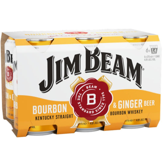 Jim Beam White Ginger Beer Can 375ml
