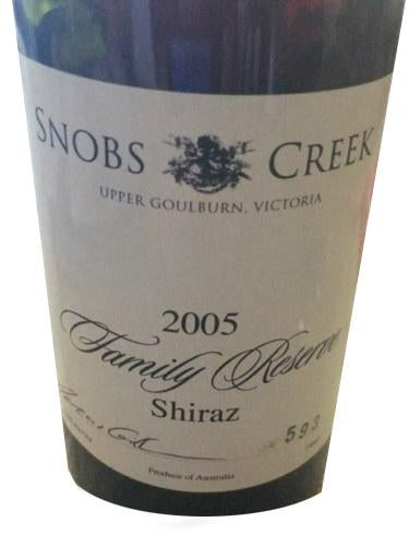Snobs Creek Family Reserve Shiraz 2005 7