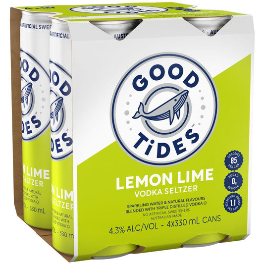 Good Tides Lemon Lime Seltzer 330ml