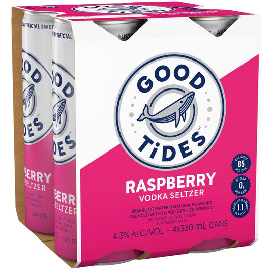 Good Tides Raspberry Seltzer 330ml