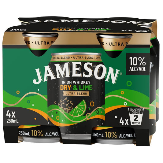 Jameson 10% Ultra Dry & Lime Can 250ml