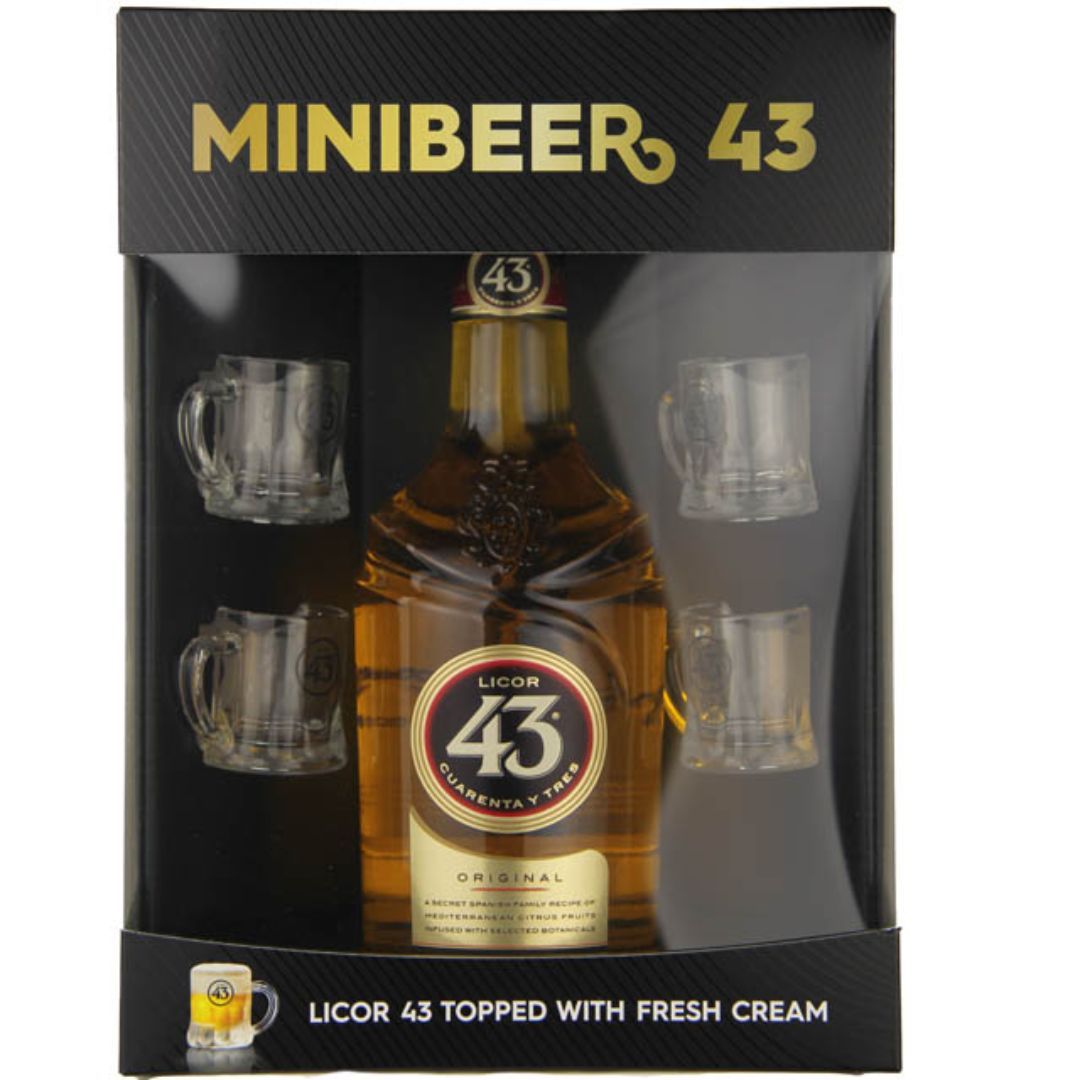 Licor 43 & 4 Mini Beer Glass Pack 700ml