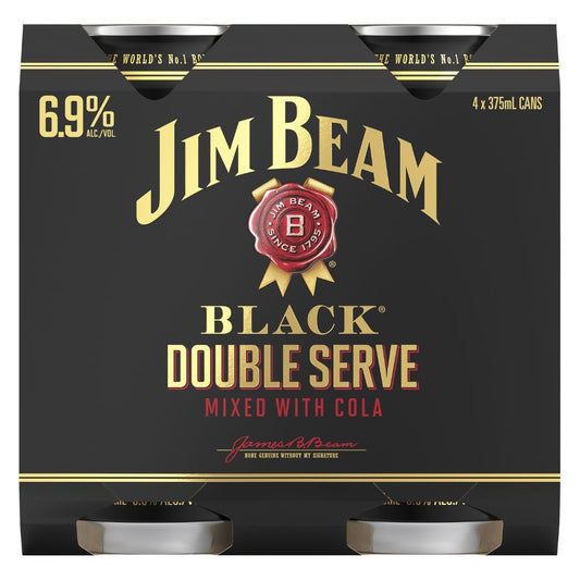Jim Beam Black Can Dbl Serve 375ml
