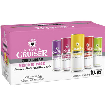 Cruiser Zero Sugar Mixed 275ml Can 10PK