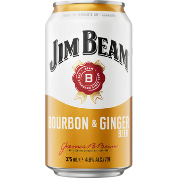 Jim Beam White Ginger Beer Can 375ml