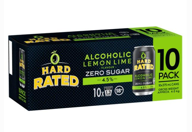 Hard Rated Zero Lemon Lime Can 375ml 10P