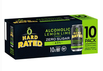 Hard Rated Zero Lemon Lime Can 375ml 10P