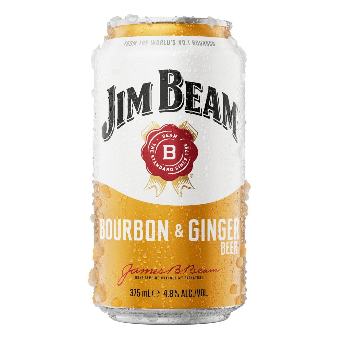 Jim Beam White Ginger Beer Can 375ml