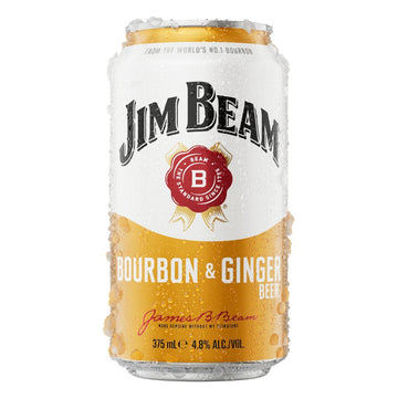 Jim Beam White Ginger Beer Can 375ml